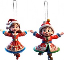 2 Pieces of Fun Couple Christmas Ornaments, Holiday Decorations, Bags, Keychains