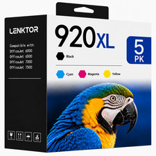 920XL 5PK BK/C/M/Y Ink Replacement for OfficeJet 6000 6500 6500A 7000 7500A E910