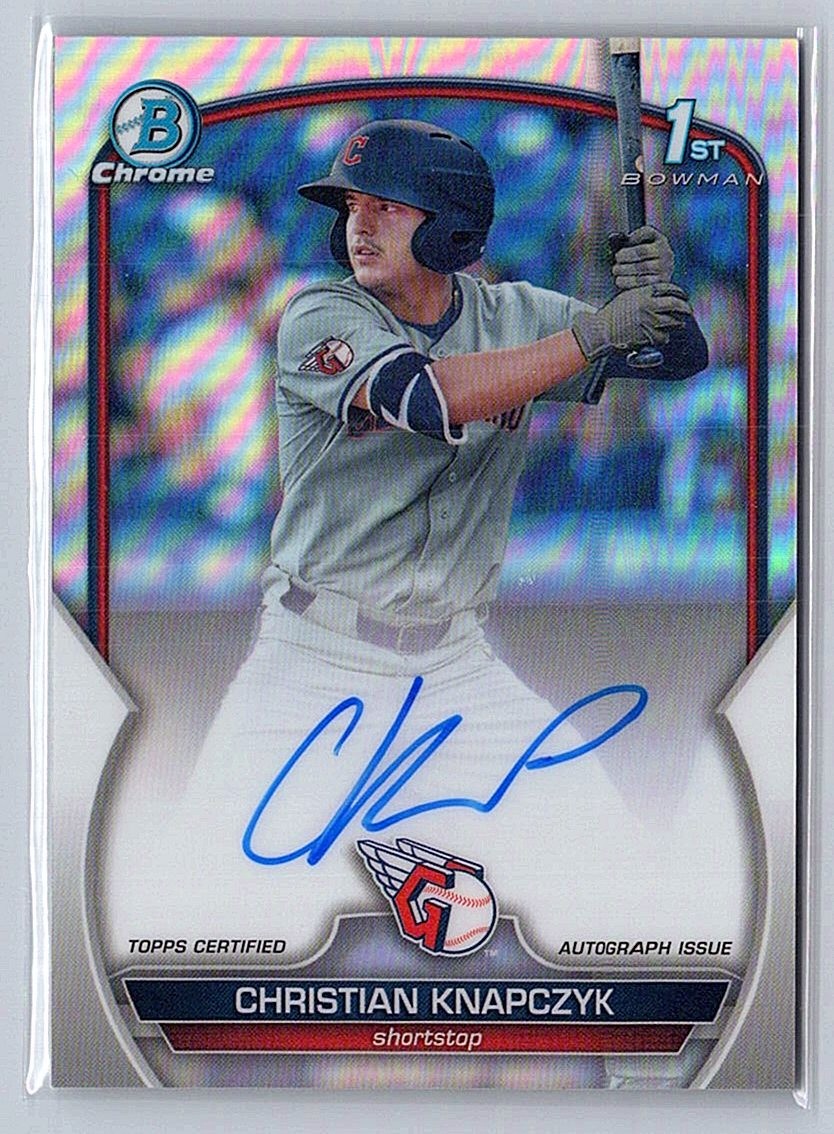 2023 Bowman Draft #CDA-CKN Christian Knapczyk Chrome Auto Refractor Chrome