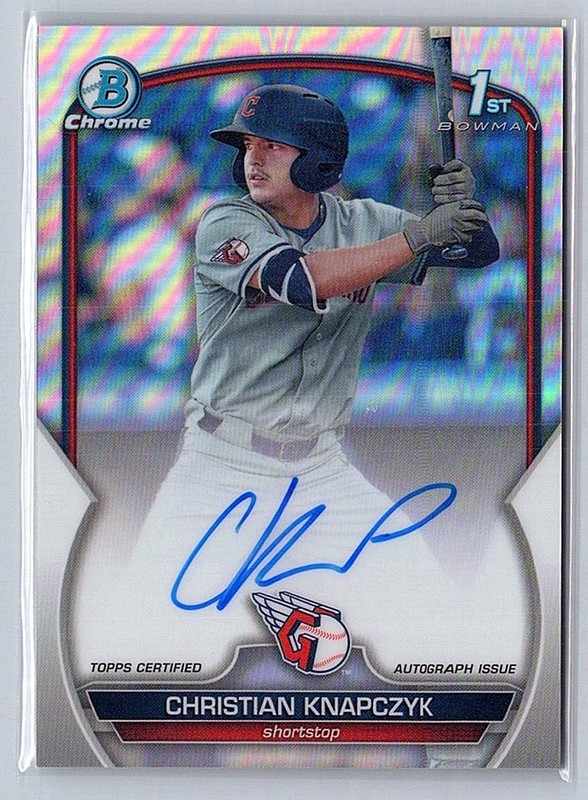 2023 Bowman Draft #CDA-CKN Christian Knapczyk Chrome Auto Refractor Chrome