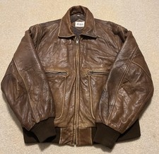 Adam Spencer Soft Leather Bomber Jacket 40 R Brown