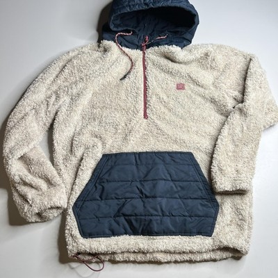 Billabong Adventure Division Jacket Mens Large Fleece 1/4 Zip Hooded Pocket