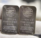 (2) Engelhard 1 oz .999 Silver Bars E  Globe PY Serail #'s