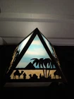 Vintage Meyda Camel Pyramid Mission-Stained Glass Table lamp