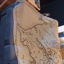 Bioworld Lord of the Rings Middle Earth Map Scarf Beige Black 100 Polyester