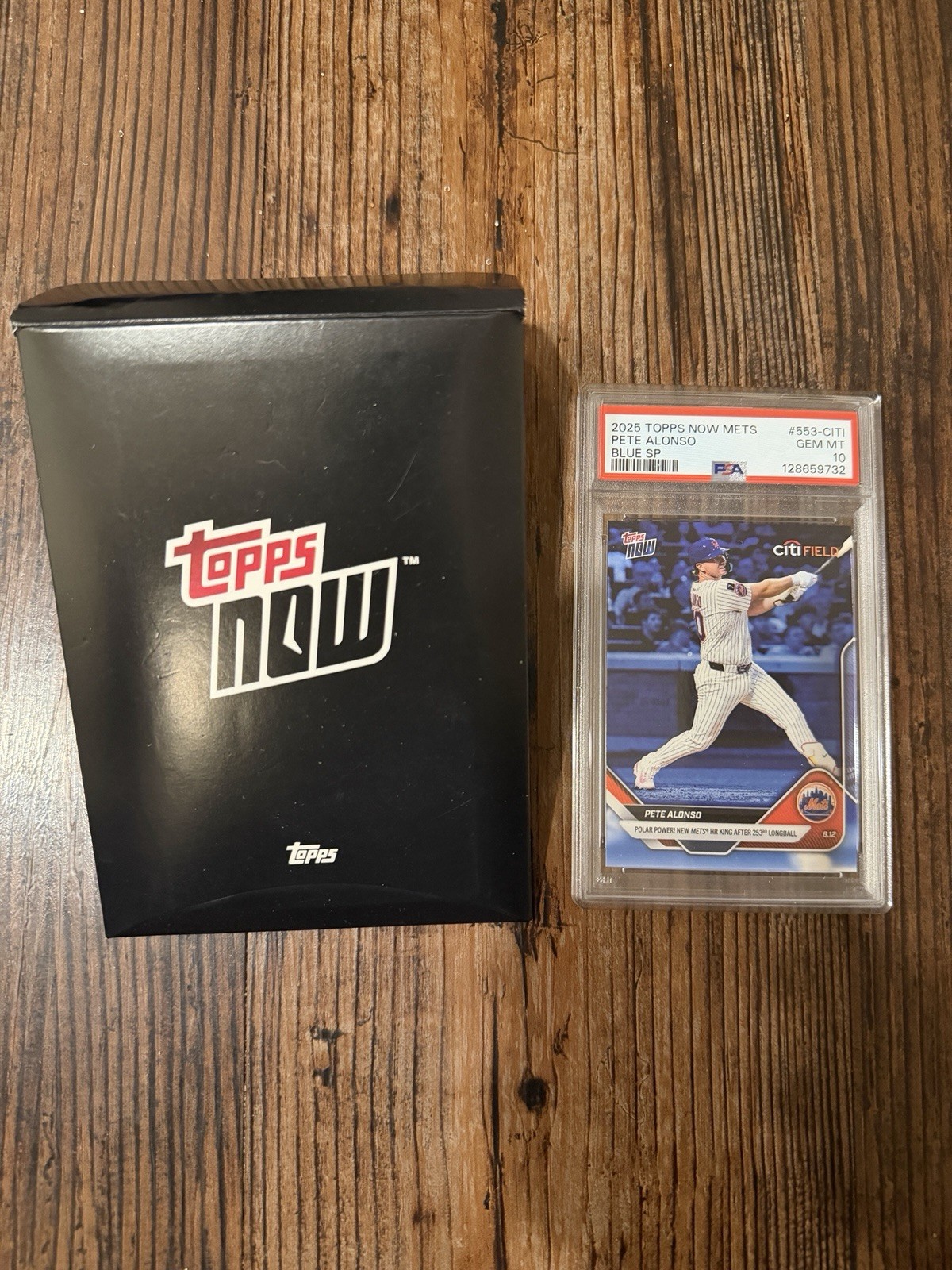 2025 Topps Now Pete Alonso Blue SP #553-CITI PSA 10 GEM MT Mets Limited Rare view 3