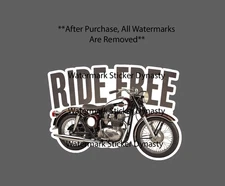 Motorcycle Sticker Waterproof Decal Retro Vintage Ride Free Americana Gift NEW