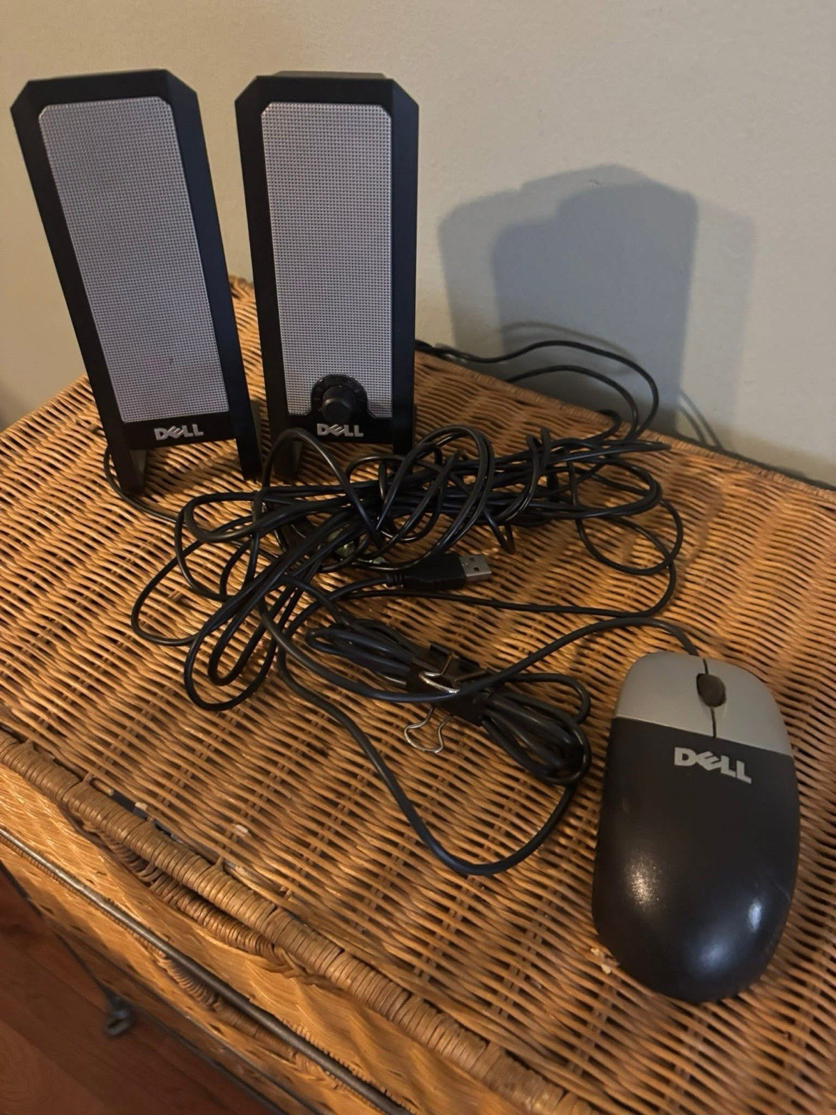 Dell A225 USB Powered Computer Desktop Speaker 3.5mm Jack Tested Working & Mouse