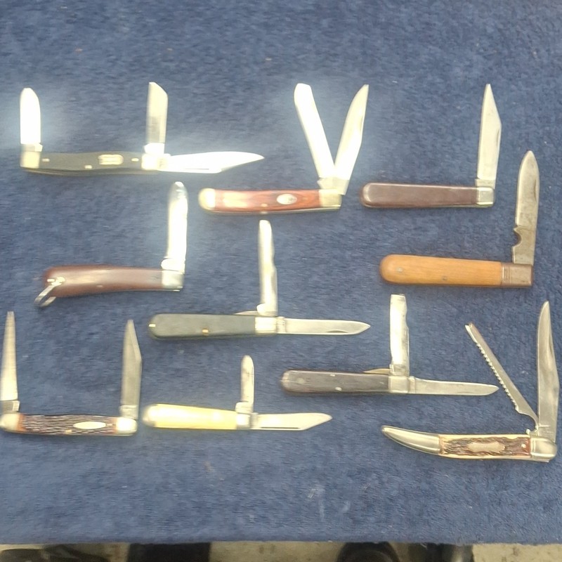 Vintage Lot of 10 Folding Pocket Knives most USA 1930 to present, Lot 1