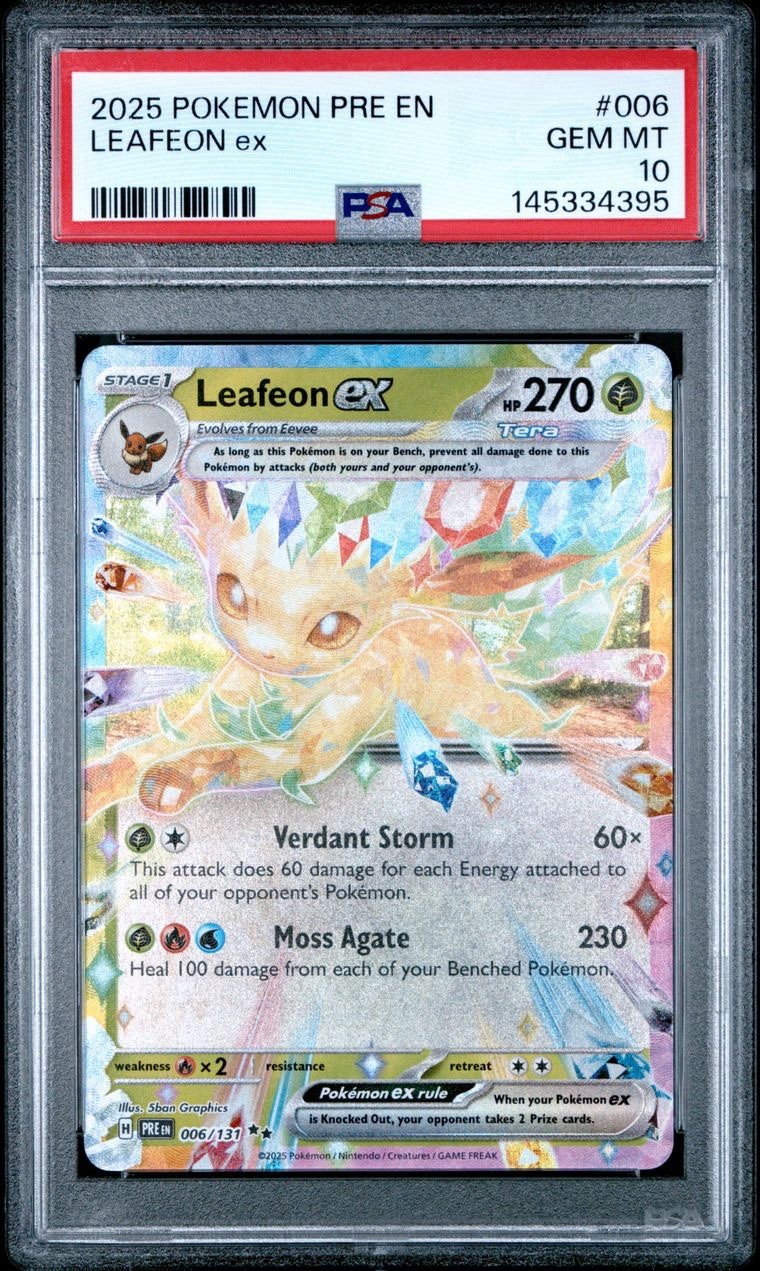 Pokemon Prismatic Evolutions #006 Leafeon EX PSA 10 Card GEM MINT Free Shipping!