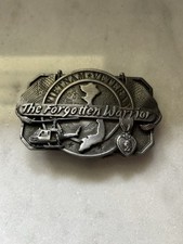 Vietnam Veteran The Forgotten Warrior Belt Buckle Vintage 80s