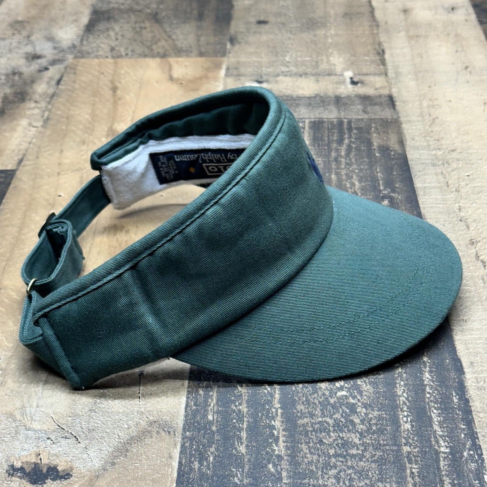 Polo Ralph Lauren vintage visiera imbottita verde blu logo pony anni 90