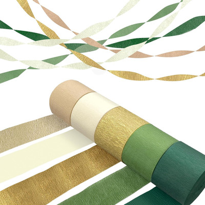 Grüne Gold Khaki Krepppapier Girlanden Party Deko Hochzeit