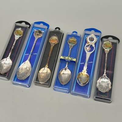 Vintage Sights of Britain versilberter Souvenir Löffel Hansen & Berry Konvolut 