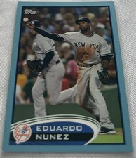 2012 Topps Baseball Eduardo Nunez New York Yankees Wal-Mart Blue Parallel #126