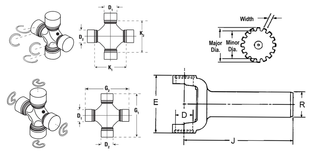2-3-14031X Counter Bore 1330 Trans Slip Yoke 1.284x29/30 Spline