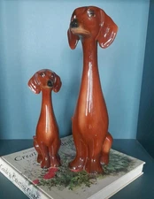 Pair of Jema Holland long necked Dachshunds 