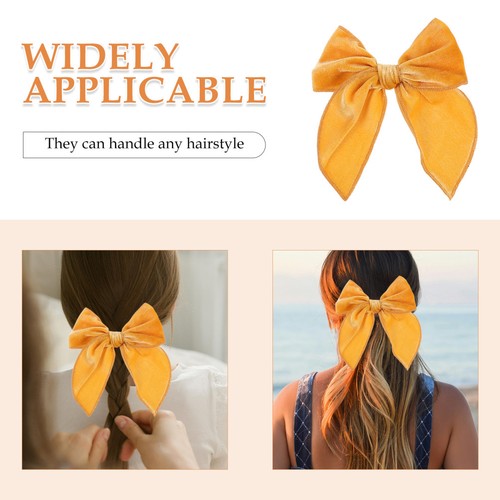 12 Pcs Velvet Hair Bow Clips Big Bows for Kids Toddlers Teens School Party - Bild 9 von 12