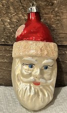 Santa , Mouth Blown Glass Christmas Ornament Decoration, Made in USA