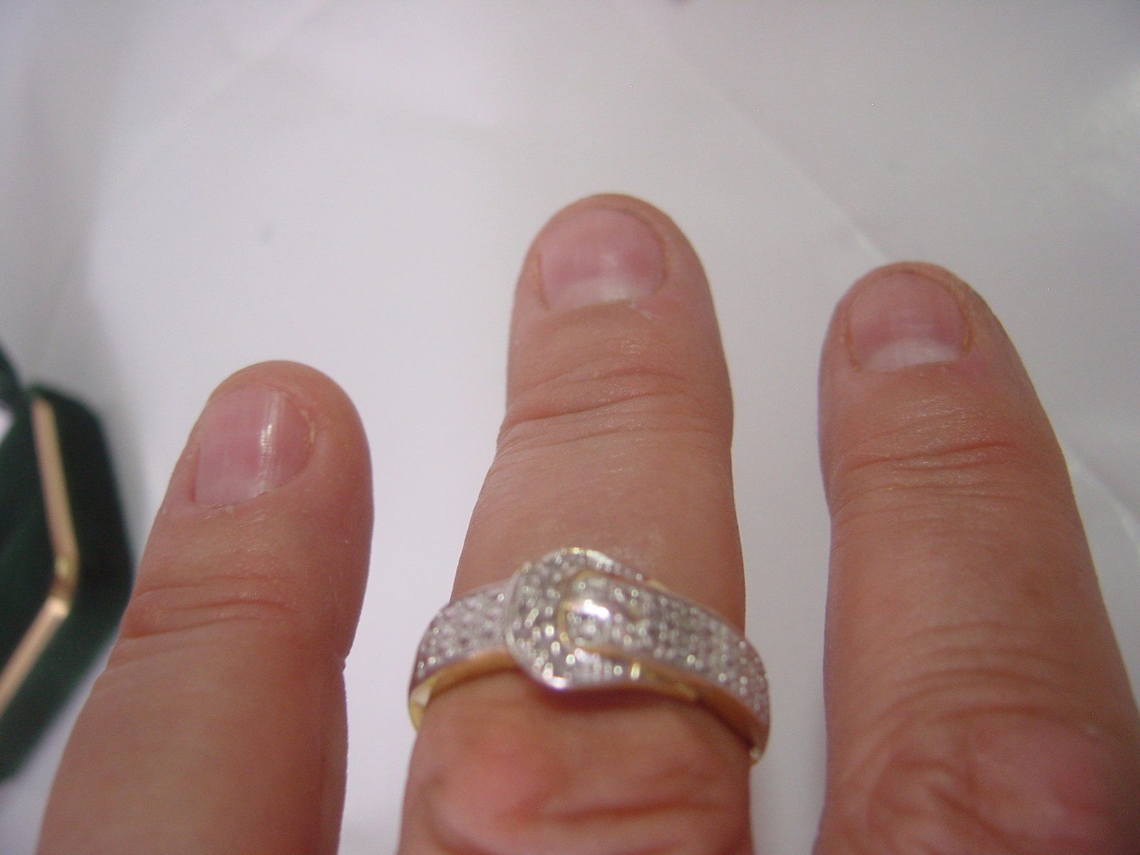 Solid Silver &gp-buckle Ring-small sparkling diam… - image 11