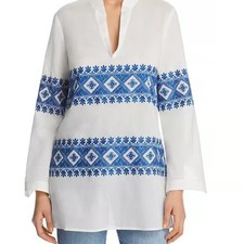 Tory Burch Stephanie Embroidered Coverup Tunic Size Small Retail $298