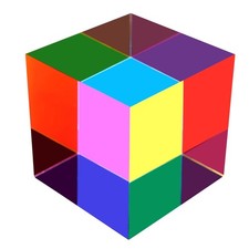 CMY Mixing Color Cube, 70mm 2.75 inch Acrylic Prism for Home or Office Deco...