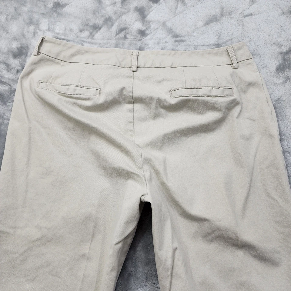 Pantalones Caribbean Joe Para Mujer 14 Tostado Caqui Pierna Recta Chino Elástico Algodón Oficina Foto 3 de 4