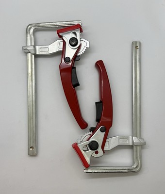 2 Pack Ratcheting Table Clamp,Quick Saw Track Clamps,MFT Clamp,Wood Red 
