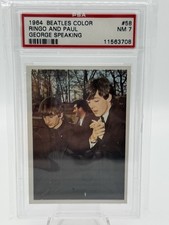 1964 BEATLES TOPPS COLOR CARD #58 PSA NM 7 RINGO & PAUL  GEORGE SPEAKING
