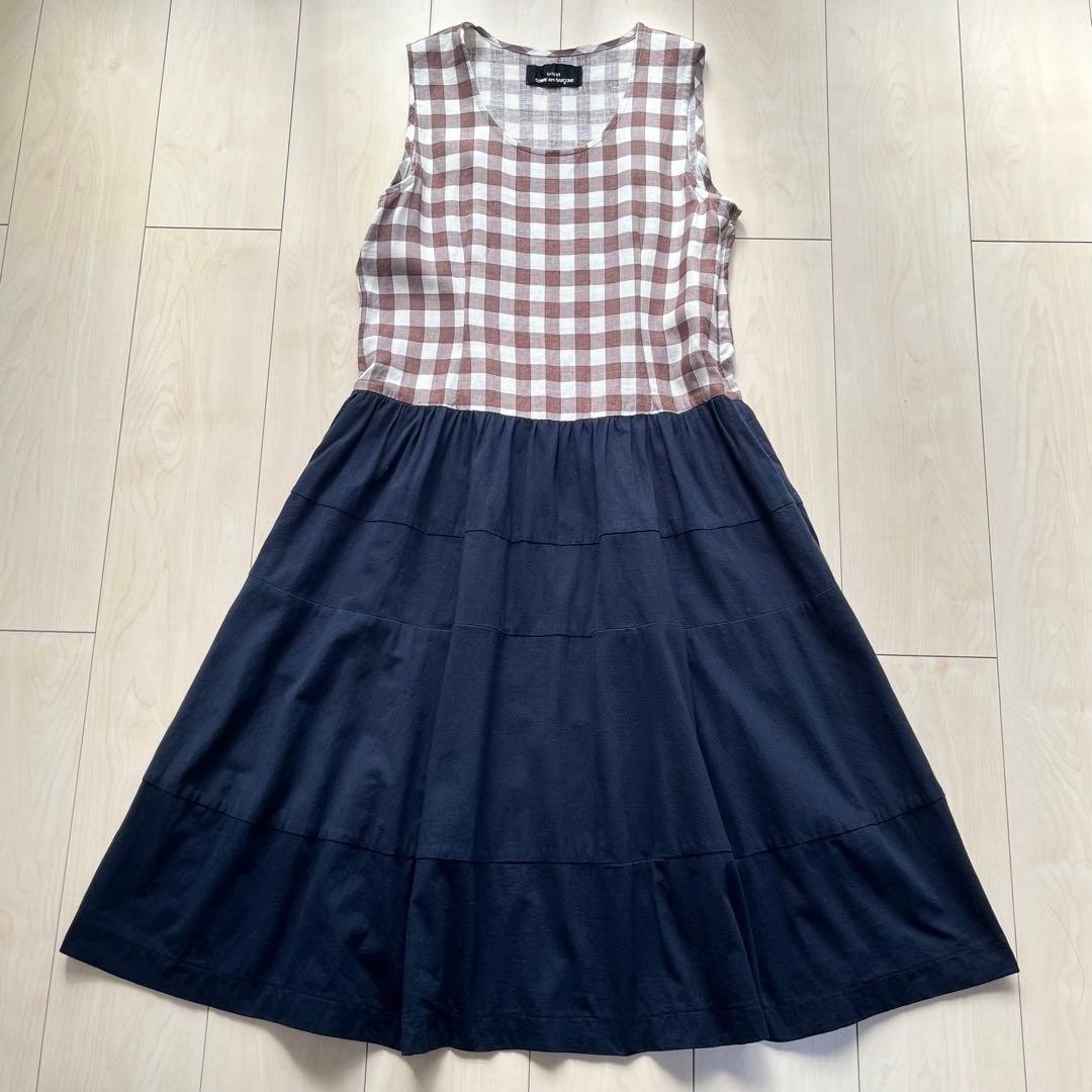 00S tricot Comme Des Garcons Docking Dress Gingham Check Made in Japan One Size