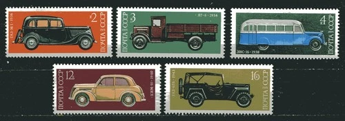 RUSSIA 1975, VINTAGE CARS, Scott 4325-4329, MNH