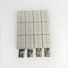 12x Self Closing Child Safety Electrical Outlet Covers Baby Proof White