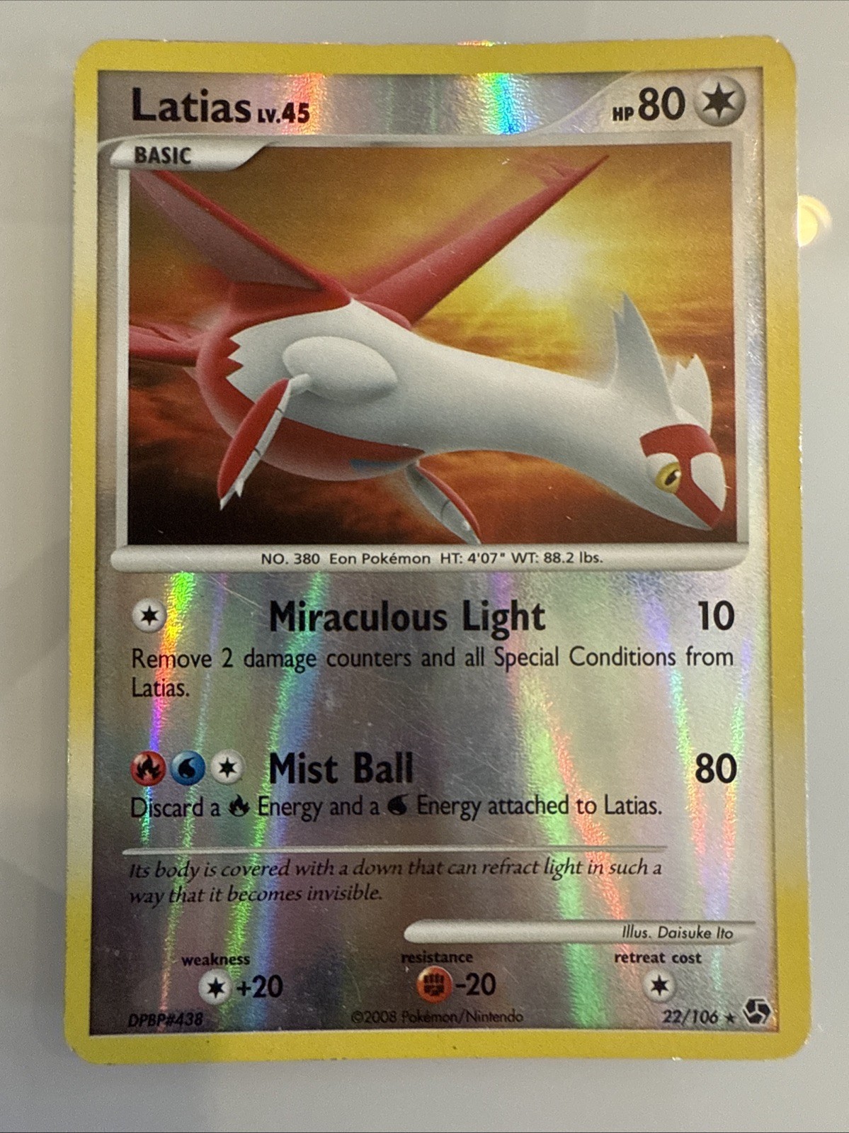 Latias 22/106 Great Encounters Reverse Holo