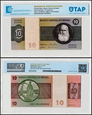 Brazil 10 Cruzeiros, 1970-1980 ND, P-193e, UNC, Authenticated