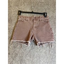 Universal Thread Womens Size 2/26 Brown Distressed Frayed Hem Denim Shorts