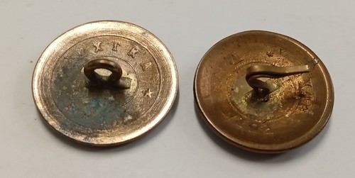 2 x WWI German Prussian Army Large 23.5mm Buttons - Maker Marked Extra Fein W - Picture 2 of 2