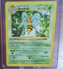 Vintage Pokemon 1999 WotC Base Set Shadowless Beedrill 1st Ed Rare #17/102 80 H…