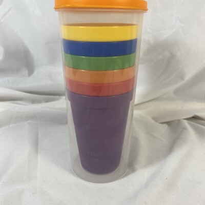 6 Pcs /Plastic Cups Collected Rainbow Leisure Water Cup for Outdoor Activities