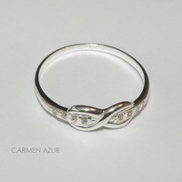 Solid 925 Sterling Silver Ring Infinity Cubic Zirconia Size N,m,q New, Gift Bag Solid 925 Sterling Silver Ring Infinity Cubic Zirconia Size N,m,q New, Gift Bag
