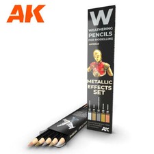 AK Interactive AK10046 Weathering Pencils Metallic Effects Set - US