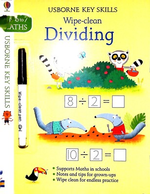 Wipe-Clean Dividing 6-7 USBORNE Schlüsselkompetenzen Mathematik Buch Neu