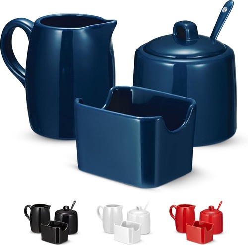 Compact Sugar Bowl and Creamer Pitcher Set - Stylish Coffee Serving Essentials - Picture 3 of 9