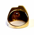 GIA 14k yellow gold .66ct SI1 H round diamond gents ring band mens estate 13.7g — photo 4