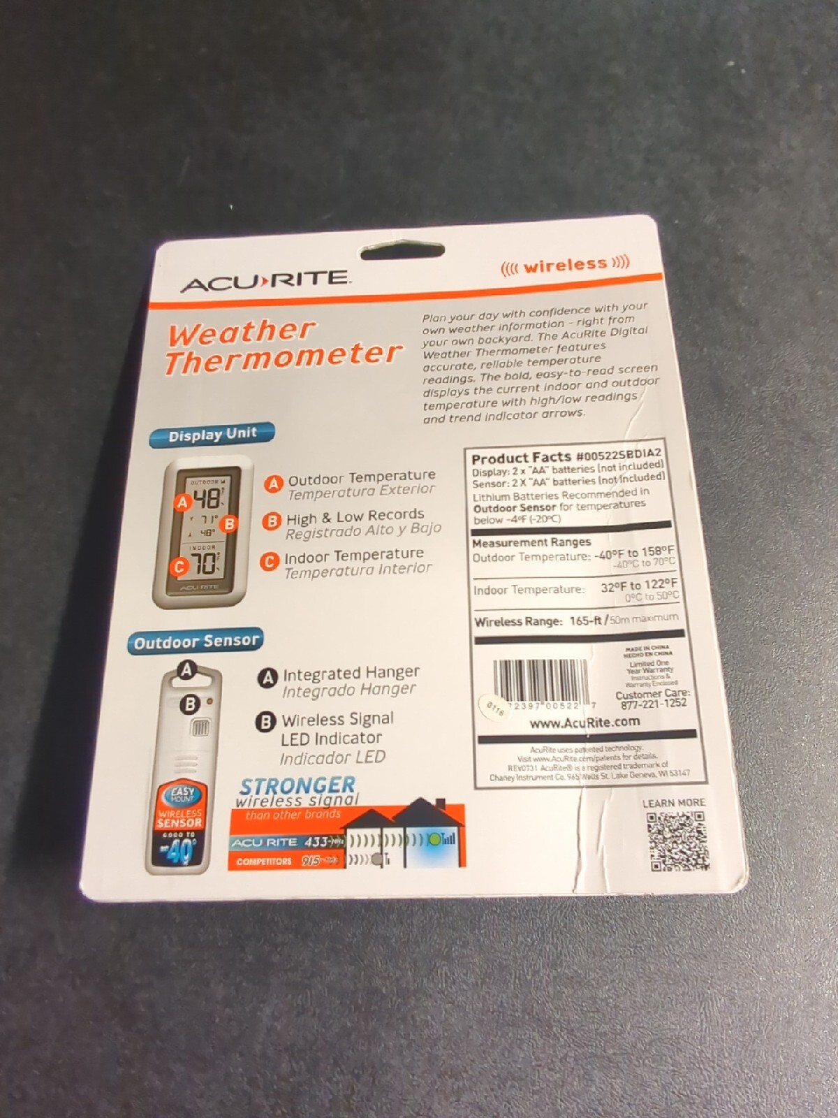 Acurite Digital Weather Thermometer Home Indoor Outdoor Wireless Station, SEALED