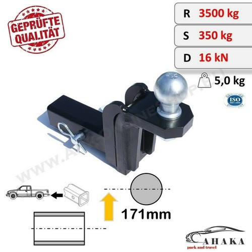 Extreme Max 5001.1373 - Adattatore ricevitore per gancio di traino per carrello elevatore, 5,1 cm, nero