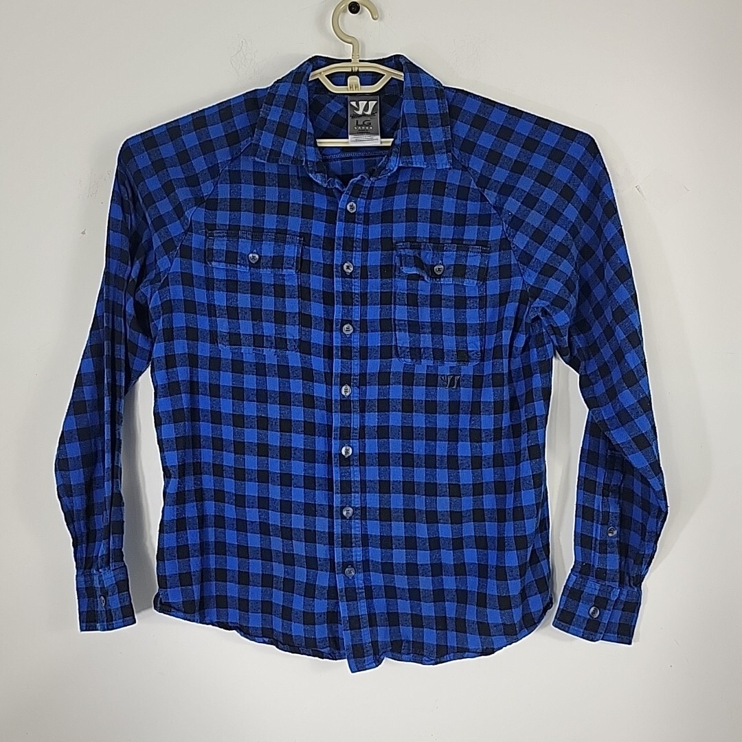 ★★New Balance★★ Weki Check Shirt Black 3243ST401619 Rare WARRIOR New Balance Sz L Mens Check Plaid Blue Black