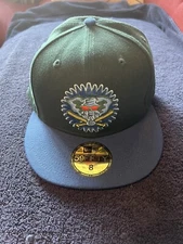 Oakland A’s Athletics New Era Enchanted Forest Green Blue Hat Cap Size 8 New