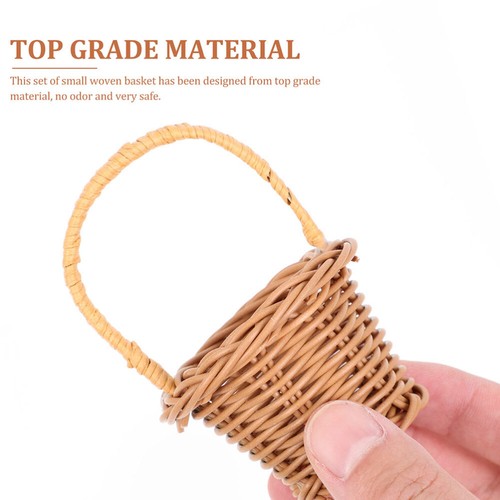 10 Pcs Mini Flower Basket Small With Handle Miniature Woven Baskets - Picture 11 of 12