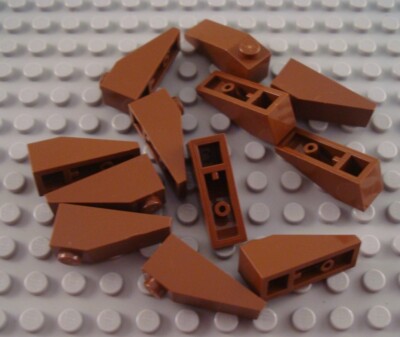 LEGO Lot of 12 Reddish Brown 3x1 Slope Pieces