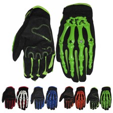 Biker Skeleton Bone Gloves Racing Cycling Motorcycle Mechanics Goth Full Finger